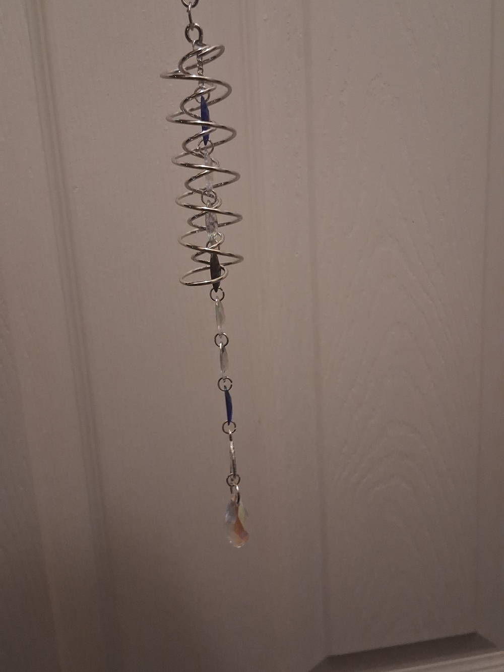 Silver Spiral Crystal Suncatcher With Fairy Charm